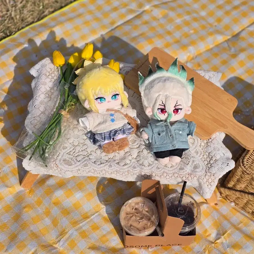 [BUNJANG] Dr. Stone Senku &amp; Kohaku Custom Plush Dolls Bundle Set / 닥터스톤 센쿠, 코하쿠 갠제 솜인형 일괄 양도