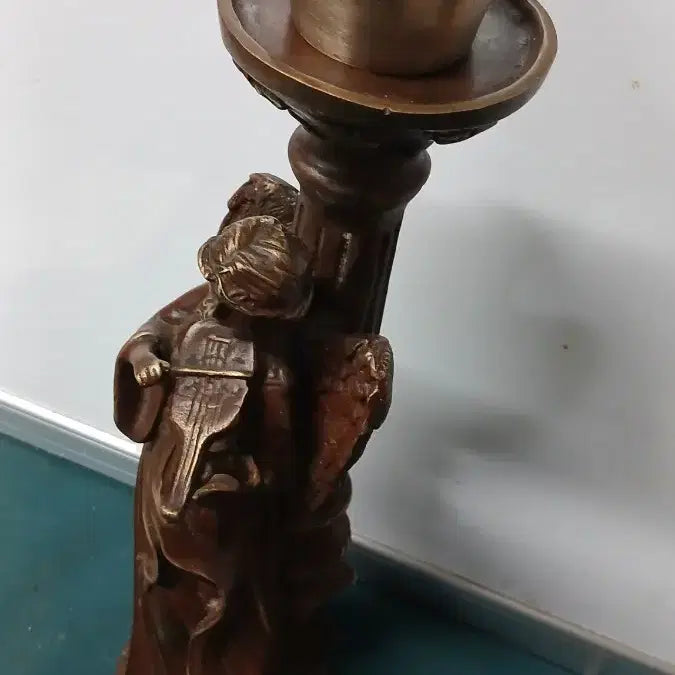 [BUNJANG] European Vintage Bronze Angel Motif Candlestick Holder / 천사동브론즈(유럽빈티지)