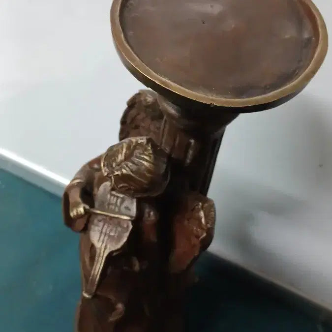 [BUNJANG] European Vintage Bronze Angel Motif Candlestick Holder / 천사동브론즈(유럽빈티지)