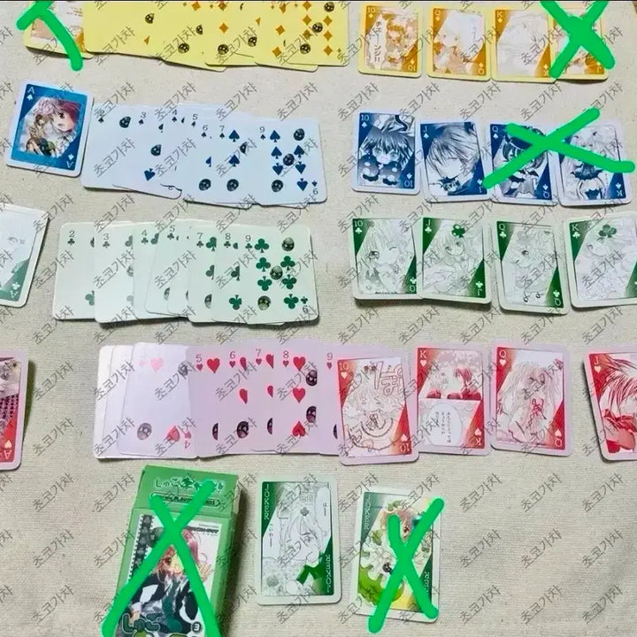 [BUNJANG] Character Transformation Mini Trump Card Set (Yellow Diamond Version &amp; Others, Sealed) / 반택포15000)미니트럼프카드 다이아 노랑(미개봉)&amp;다른색 카드 일괄판매