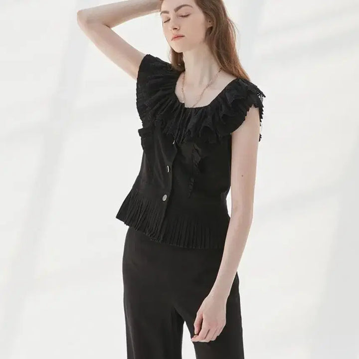 [BUNJANG] Egoist Frill Blouse Size 66 / 에고이스트 블라우스 66