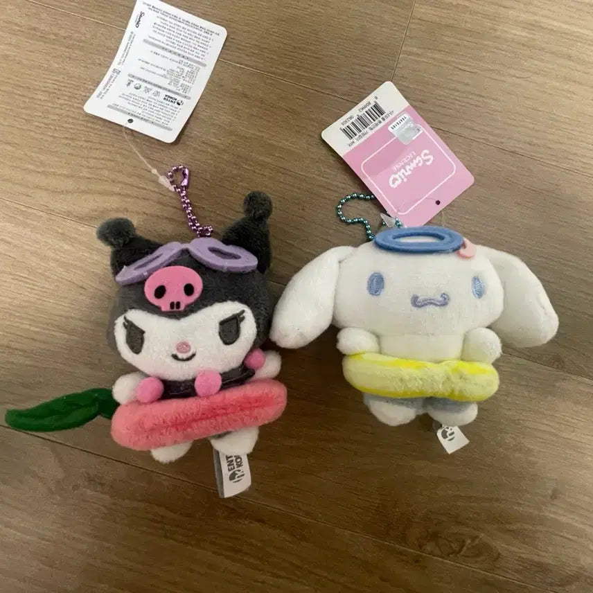 [BUNJANG] Sanrio Kuromi Cinnamoroll Doll Keychain Set / 산리오 쿠로미 시나모롤 인형 키링 세트