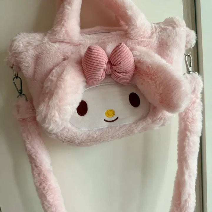 [BUNJANG] Sanrio My Melody Pink Fur Tote Bag / 산리오 마이멜로디  털 토트백