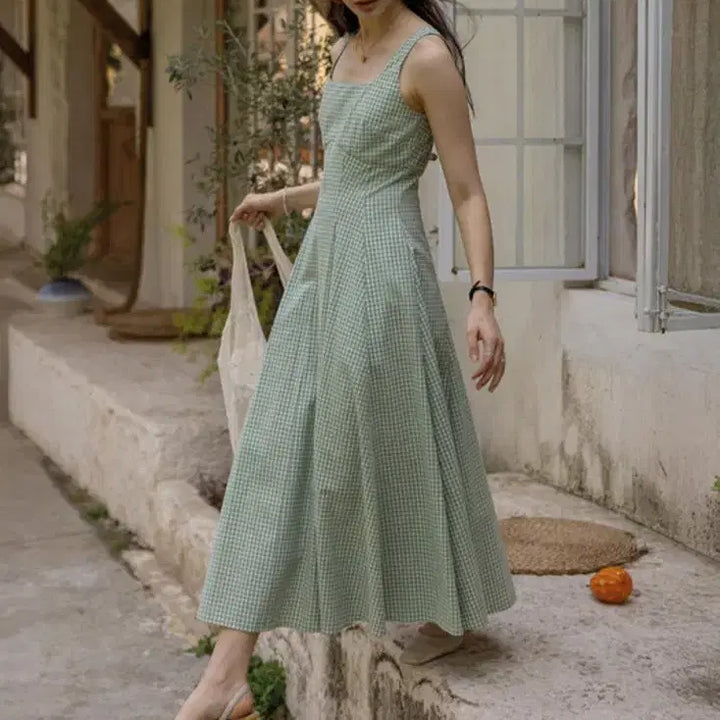 [SOLD OUT] 데일리아트 Elegant sleeveless dress 그린,블루 S