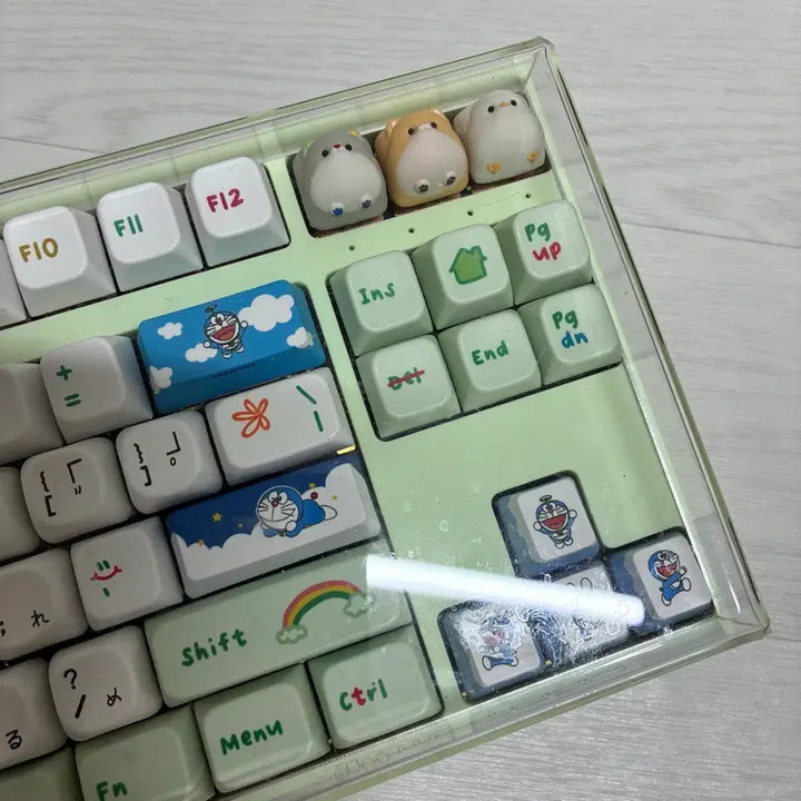 [SOLD OUT] 그루브스톤 gv10 그린+도라에몽 키캡+아티산키캡+일어자판(밀키축45)