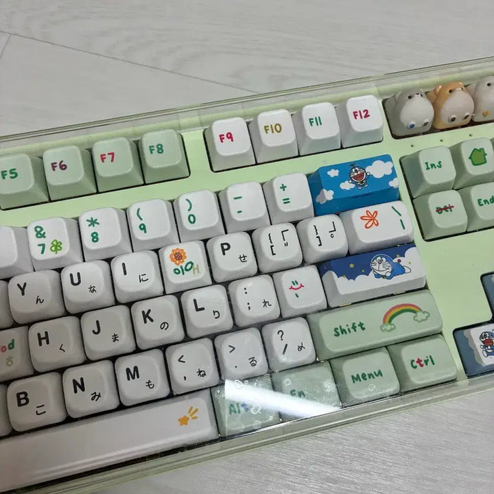 [SOLD OUT] 그루브스톤 gv10 그린+도라에몽 키캡+아티산키캡+일어자판(밀키축45)