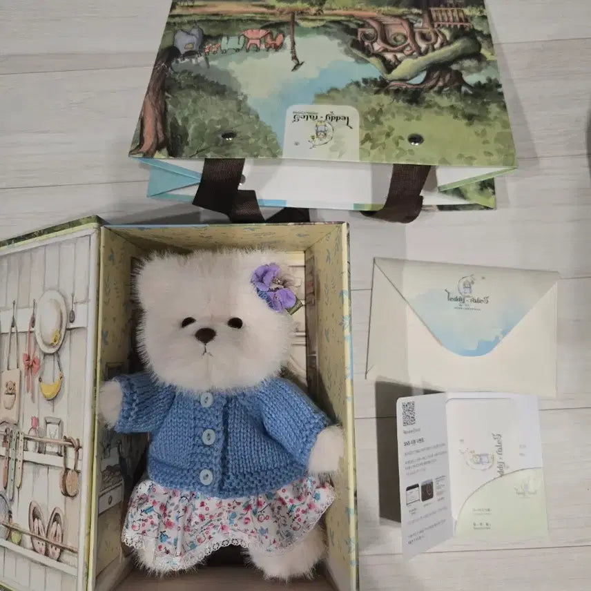 [BUNJANG] Teddy Tales Lena Bear Forget-Me-Not S Size Doll / 테디테일즈 레나베어 물망초 s 인형 팝니다.
