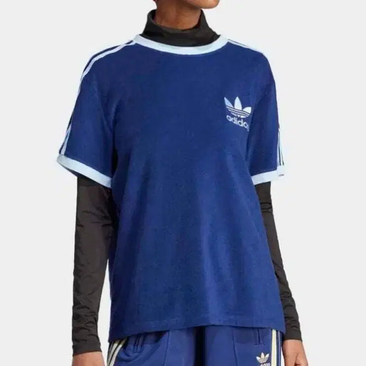 [BUNJANG] Adidas Navy Terry Short Sleeve T-Shirt XS / 아디다스 네이비 테리 반팔티 XS