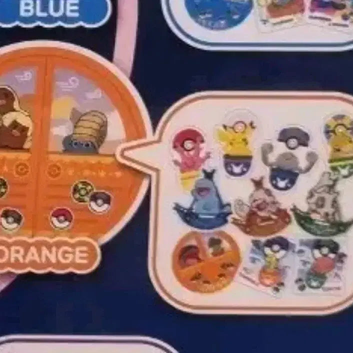 [BUNJANG] Pokemon Lotte World Attraction Sticker Pack - Orange, Nuao, Toa, Sandshrew / 포켓몬스터 롯데월드 어트랙션 스티커팩 오렌지 주황색 누오 토오 모래두지