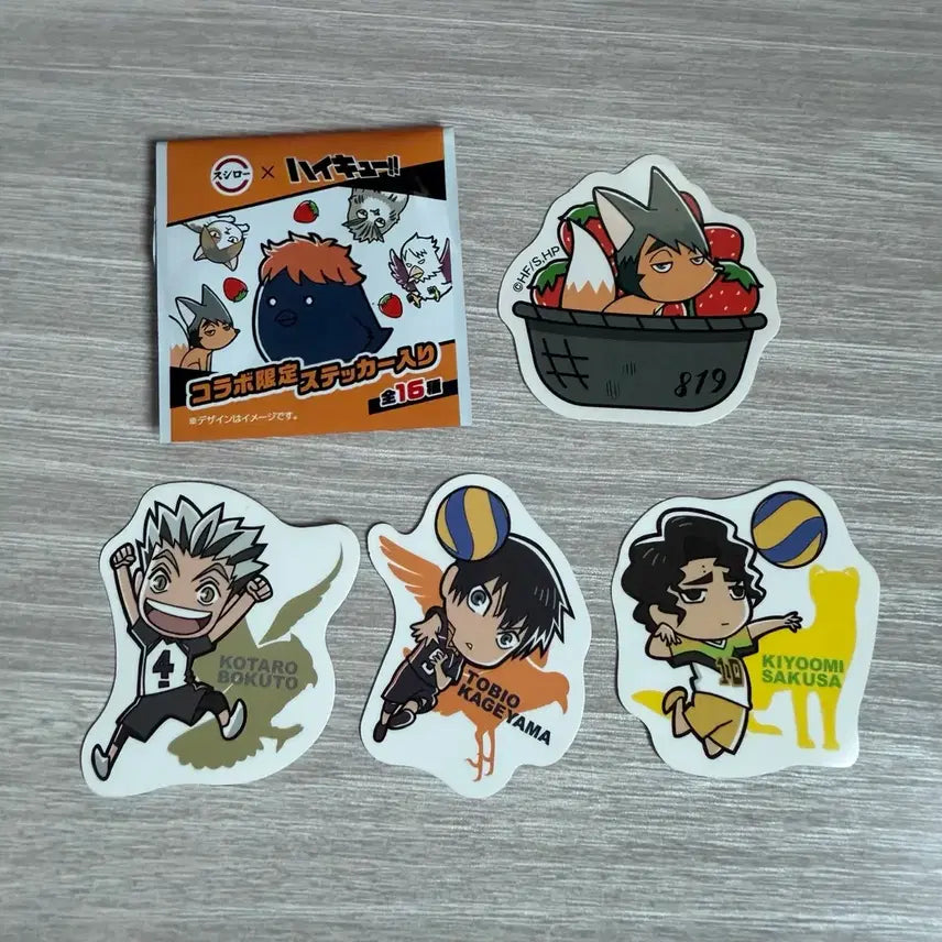 [BUNJANG] Haikyuu!! Sushi-Ramen Collab Sticker Set: Kageyama, Bokuto, Sakusa, Miya Osamu / 하이큐 스시로 콜라보 스티커 카게야마 보쿠토 사쿠사 미야 오사무