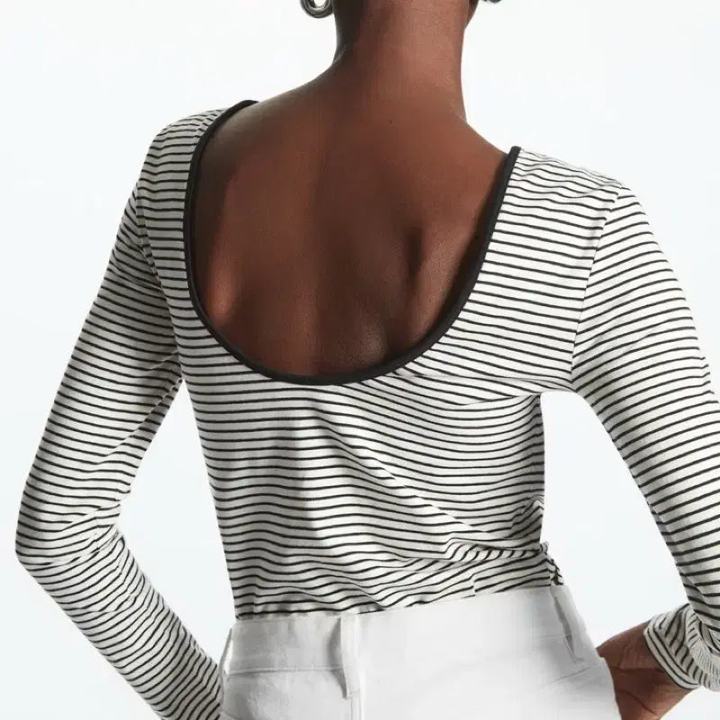 [BUNJANG] COS Long Sleeve Scoop Neck Top - Stripe / COS 롱 슬리브 스쿱넥 탑