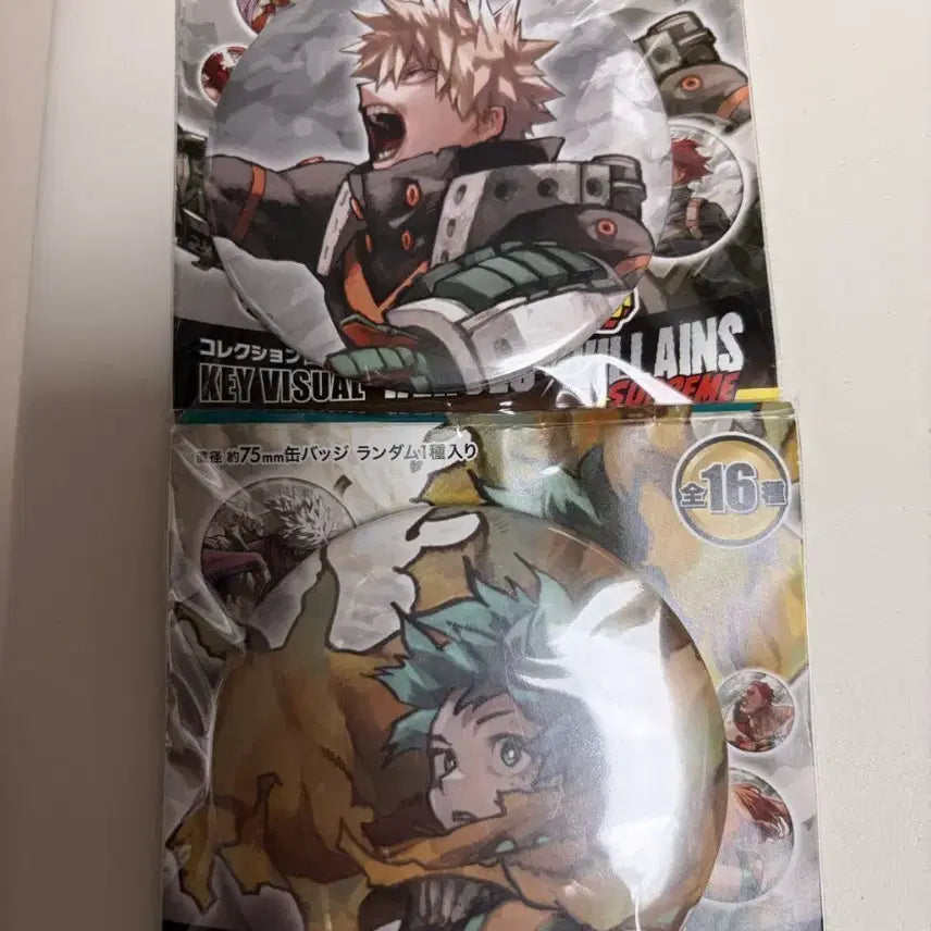 [BUNJANG] My Hero Academia Original Art Exhibition Can Badge Set (Katsuki Bakugo &amp; Izuku Midoriya) / 히로아카 원화전 캔뱃지 바쿠고+미도리야 일괄 판매 합니다