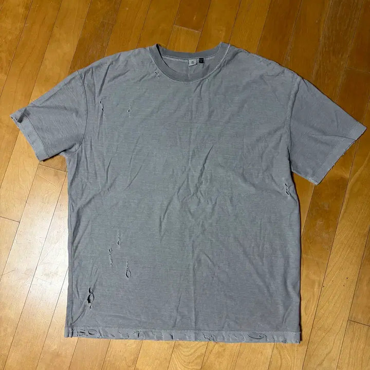 [BUNJANG] Politeur Reverised 1/2 T-Shirt Hard Damaged Version Vintage Gray / [3] 폴리테루 리버스드 1/2 티셔츠 하드 데미지드 버전 빈티지 그레이