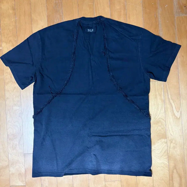 [BUNJANG] B.L.R Distressed Gradient Bleached Short Sleeve T-Shirt Black / [M] 비엘알 디스트로이드 그라데이션 블리치드 숏슬리브 티셔츠 블랙