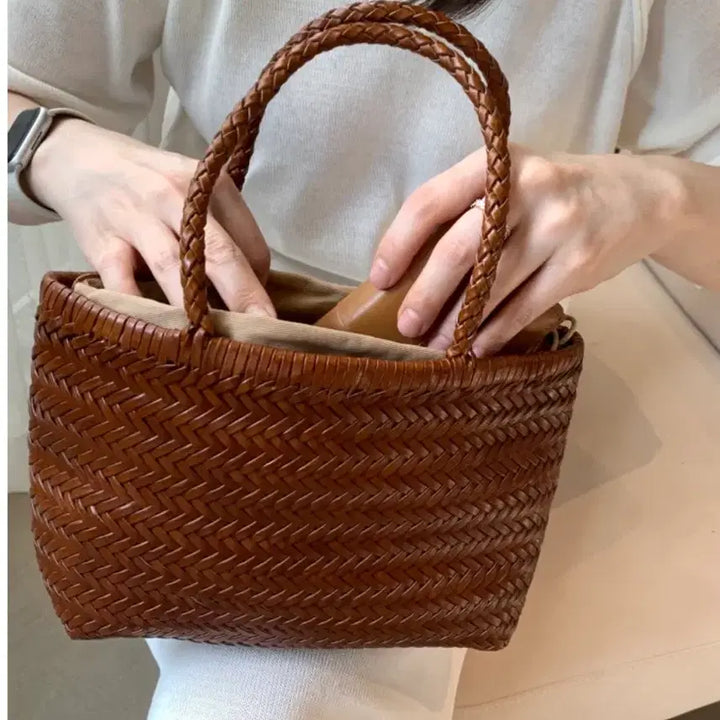 [BUNJANG] AIMERE Natural Cowhide Rattan Dragon Bag Mini (Tan) / 쇼핑몰 아이메르 천연소가죽 라탄백 드래곤백 미니 탄 컬러