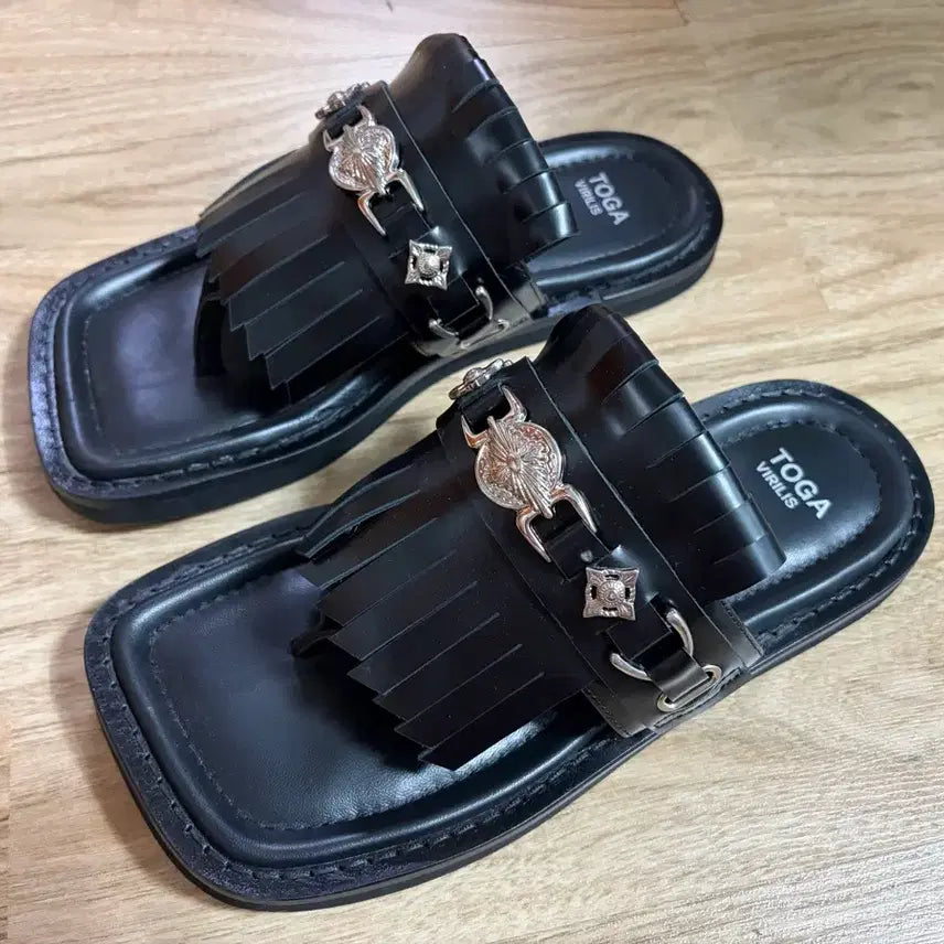 [BUNJANG] TOGA VIRILIS Leather Sandals Black Size 41 / 토가 비릴리스 AJ1417 레더 블랙 - 41 사이즈