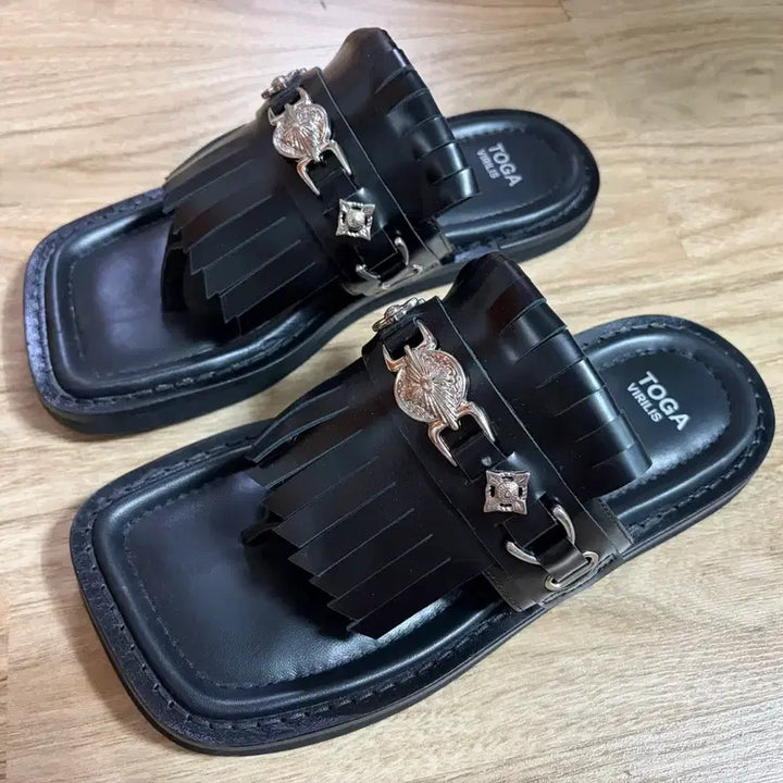 [BUNJANG] TOGA VIRILIS Leather Sandals Black Size 41 / 토가 비릴리스 AJ1417 레더 블랙 - 41 사이즈