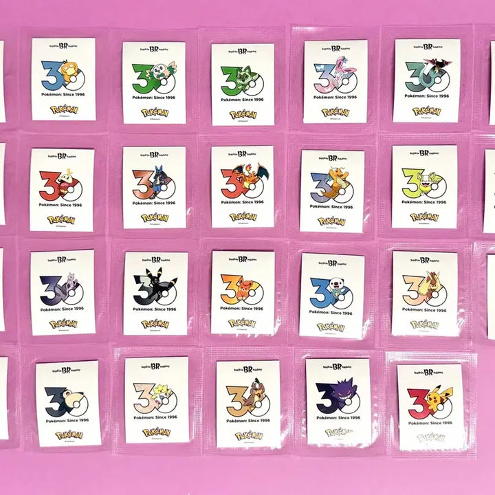 [BUNJANG] Baskin Robbins Pokémon 30th Anniversary Full Set Stickers / 배스킨라빈스 포켓몬 30주년 스티커 전종