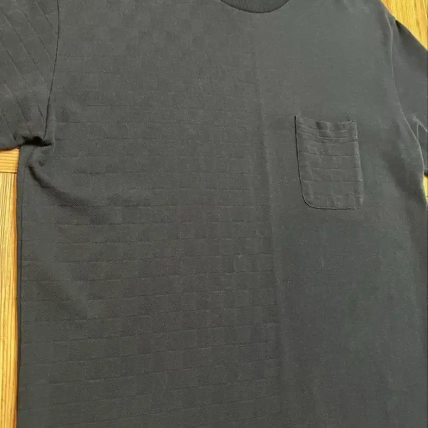 [BUNJANG] Louis Vuitton Damier Half Short Sleeve T-Shirt Navy L / 루이비통 다미에 하프 반팔 티셔츠 네이비 L