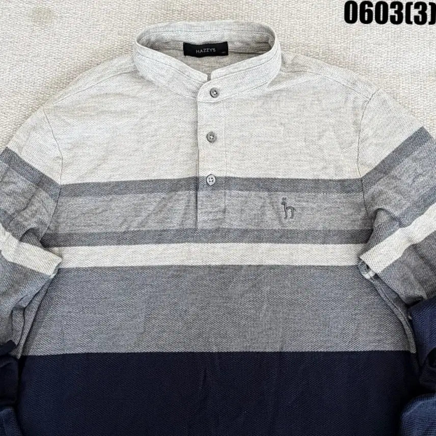 [BUNJANG] HAZZYS Striped Long Sleeve Golf Top (Size 100) / HAZZYS 스트라이프 롱슬리브 골프 상의 100 0603