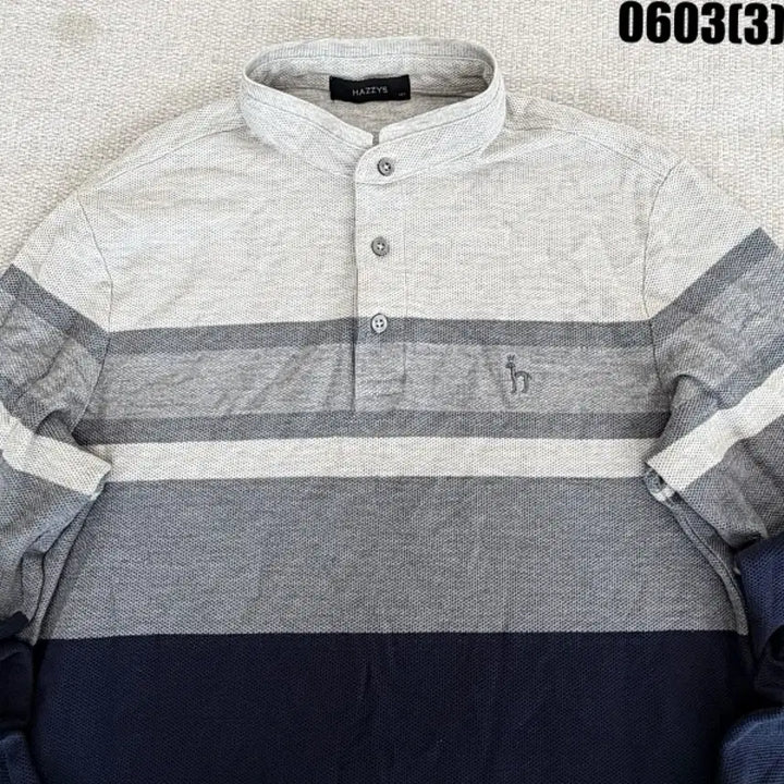 [BUNJANG] HAZZYS Striped Long Sleeve Golf Top (Size 100) / HAZZYS 스트라이프 롱슬리브 골프 상의 100 0603