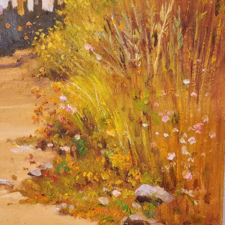[BUNJANG] Korean Hometown Scenery Oil Painting / 가을의 기억 나의살던 고향 유화,원화