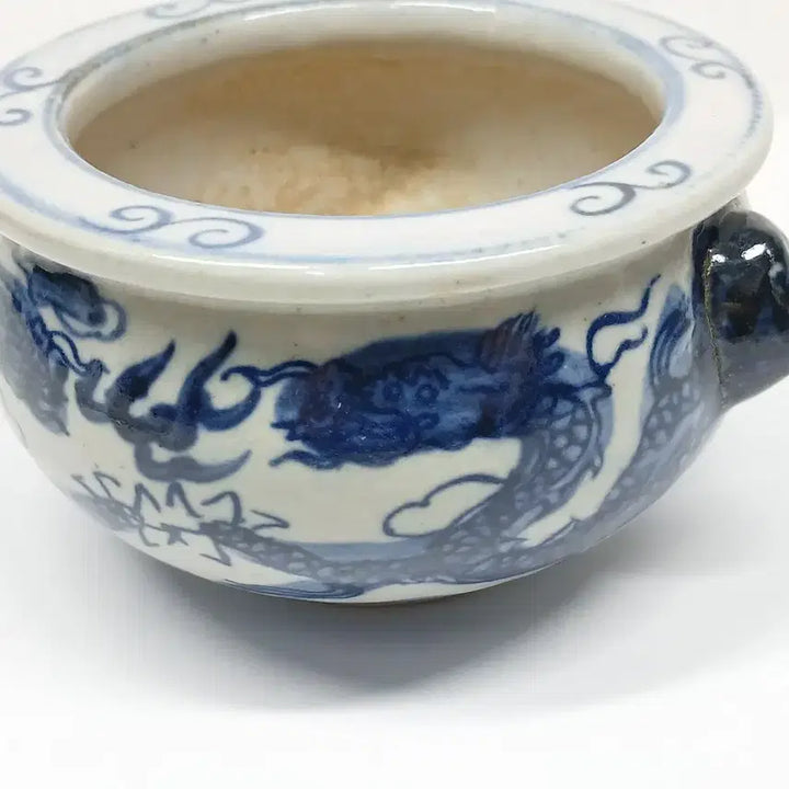 [BUNJANG] Blue and White Porcelain Incense Burner with Dragon Motif / 청화 용문 도자기 향로