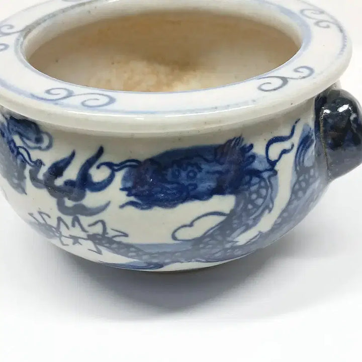 [BUNJANG] Blue and White Porcelain Incense Burner with Dragon Motif / 청화 용문 도자기 향로