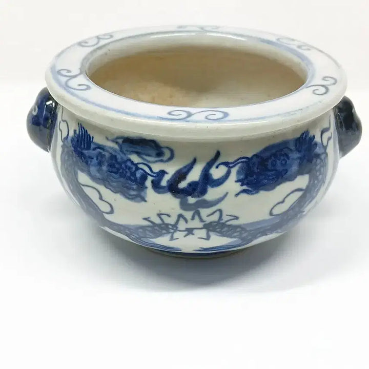 [BUNJANG] Blue and White Porcelain Incense Burner with Dragon Motif / 청화 용문 도자기 향로