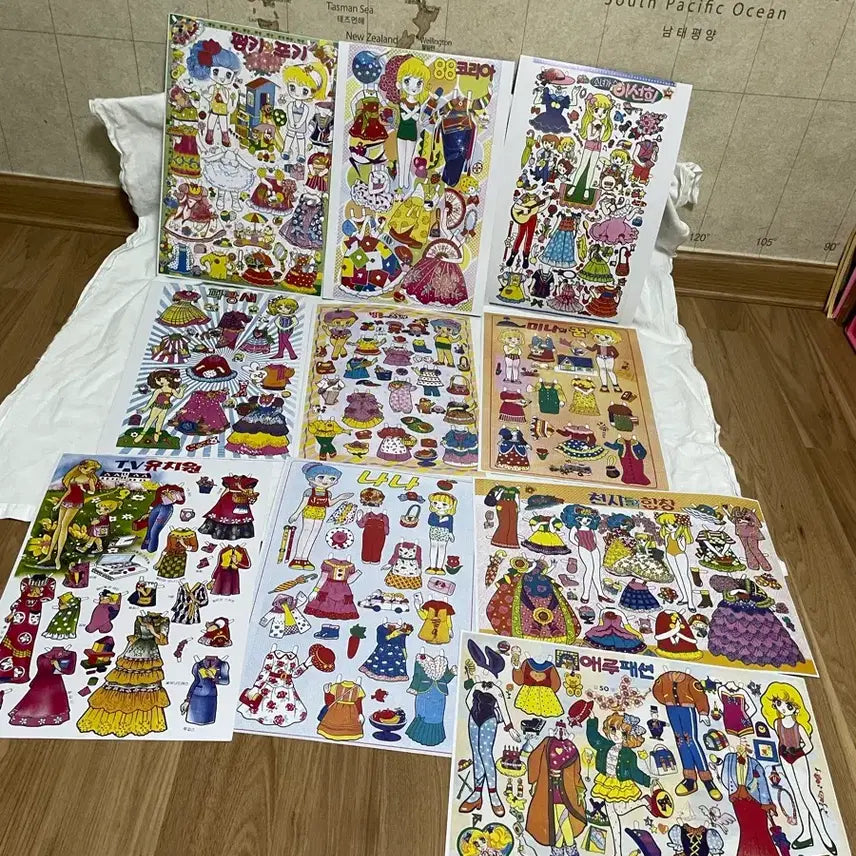 [BUNJANG] Vintage Paper Doll Set (10 Sheets) / 고전 종이인형 10장세트