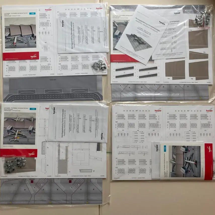 [BUNJANG] Herpa 1:500 Scale Los Angeles Airport (LAX) Cardboard Model Set / 1:500 Herpa Airport LA공항 카드보드 모델 세트