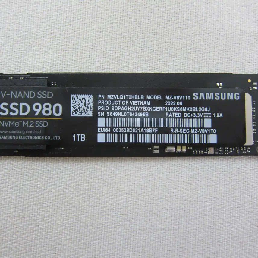 [BUNJANG] Samsung 980 M.2 NVMe 1TB SSD / 삼성전자 SSD 980 M.2 NVMe 1TB (AS 2027년 9월)