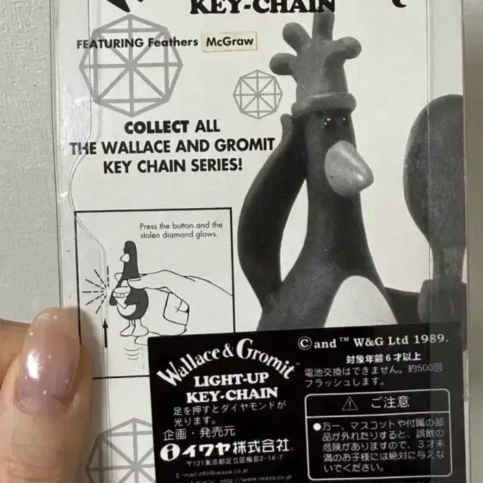 [BUNJANG] Wallace &amp; Gromit McGruff Jewel Light Keychain / 월레스와 그로밋 맥그로우 보석 라이트 키링