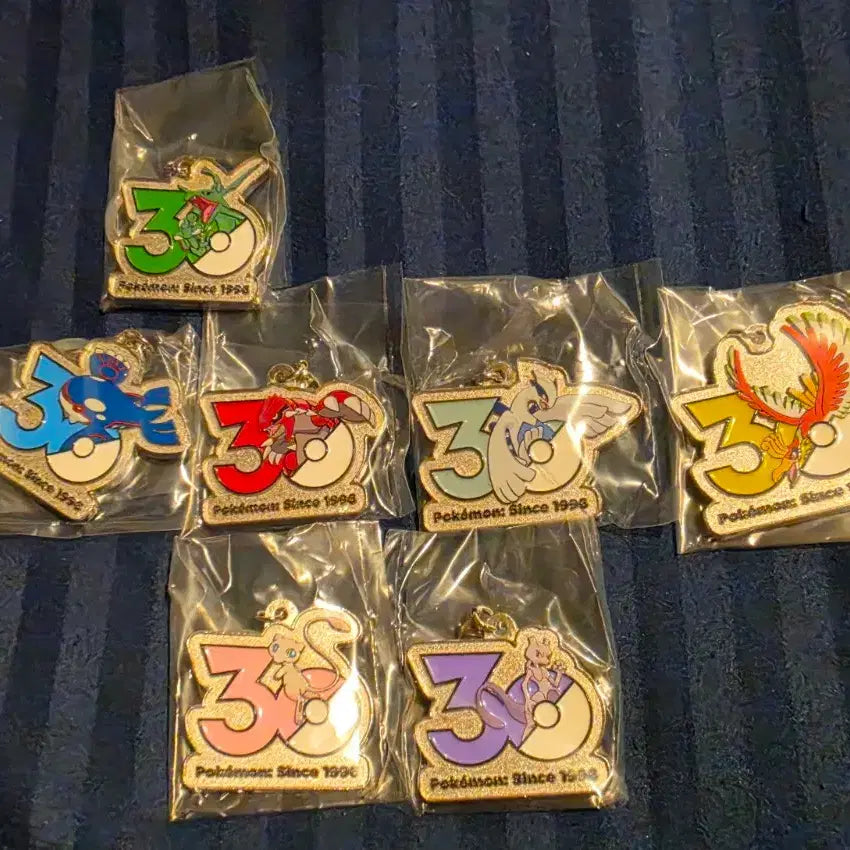 [BUNJANG] Pokemon 30th Anniversary Metal Charm Keyring Set 2 (7 Types) / 포켓몬 30주년 기념 메탈참 키링 2탄 7종