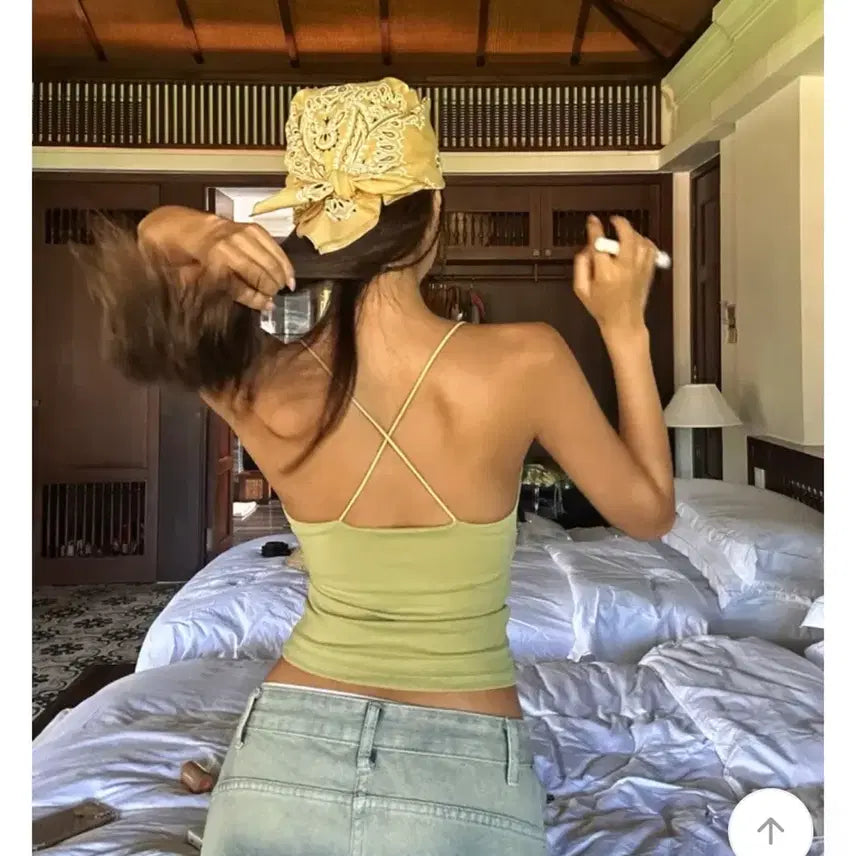 [BUNJANG] Built-in Bra Camisole Tank Top / 캡내장 우드볼 나시