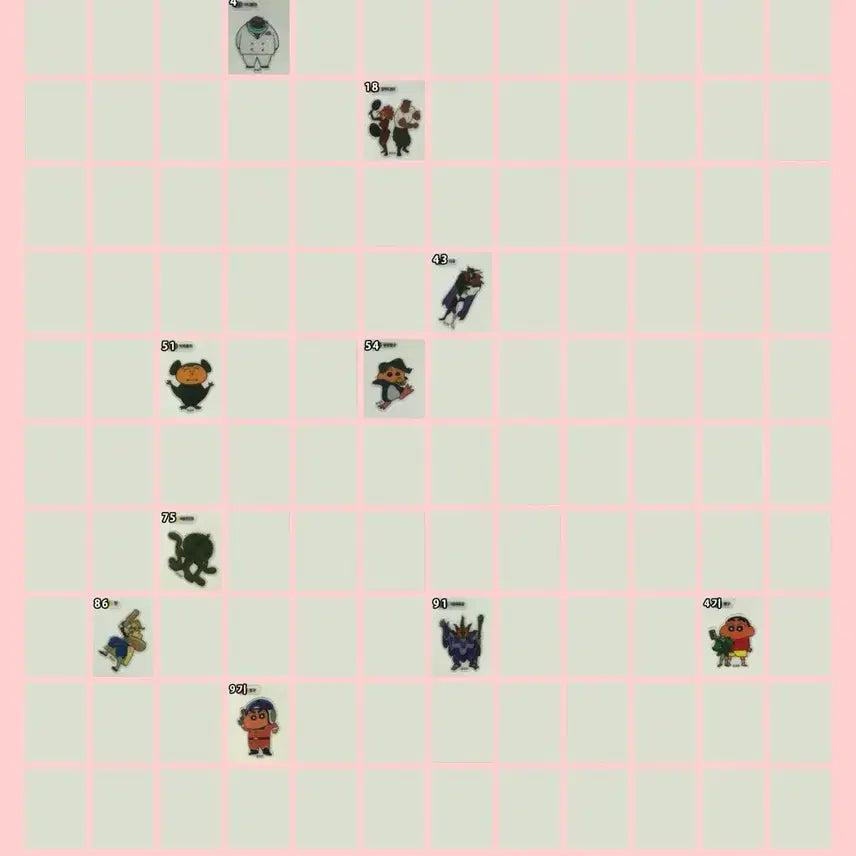 [BUNJANG] DdunDdun Food Crayon Shin-chan Movie Series Squeeze Stickers / 판매) 뚠뚠푸드 짱구 극장판 띠부씰 판매.