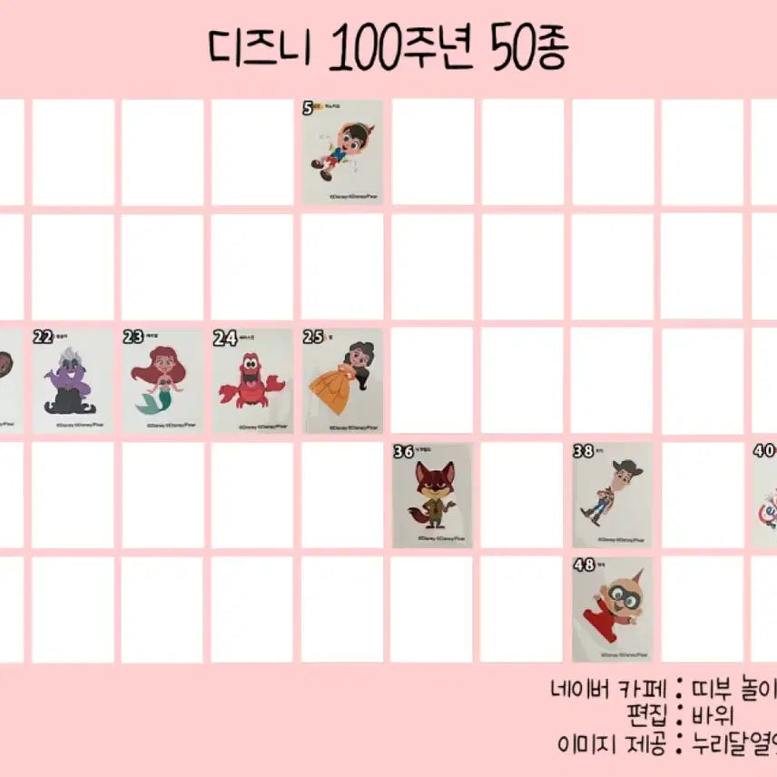 [BUNJANG] Disney 100th Anniversary Ttibusseol Sticker / 판매) 디즈니 100주년 띠부씰 판매.