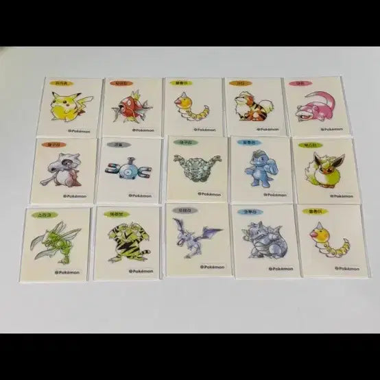 [BUNJANG] Pokemon 30th Anniversary Artwork Ttibusil Bundle Set / 15장 (피카츄,잉어킹 등) 일괄 / 포켓몬 30주년 아트워크 띠부씰