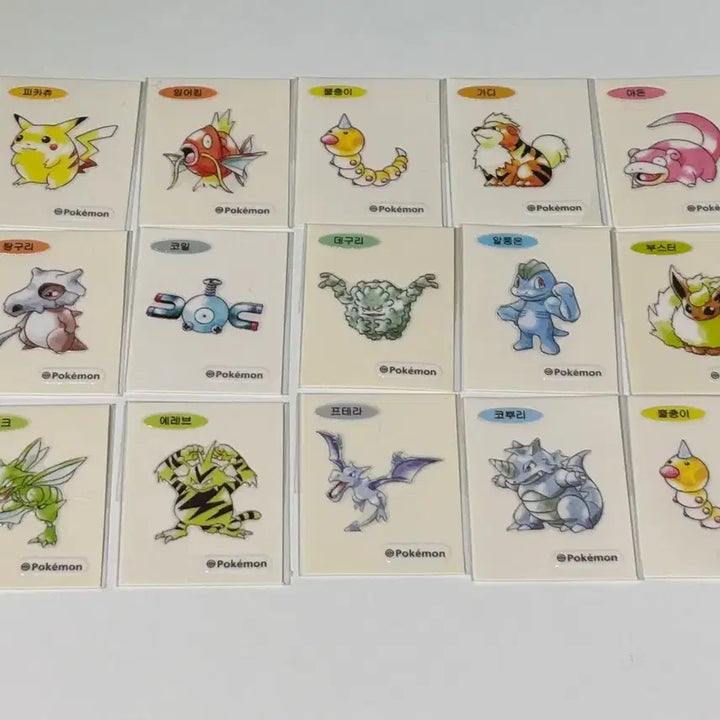 [BUNJANG] Pokemon 30th Anniversary Artwork Ttibusil Bundle Set / 15장 (피카츄,잉어킹 등) 일괄 / 포켓몬 30주년 아트워크 띠부씰