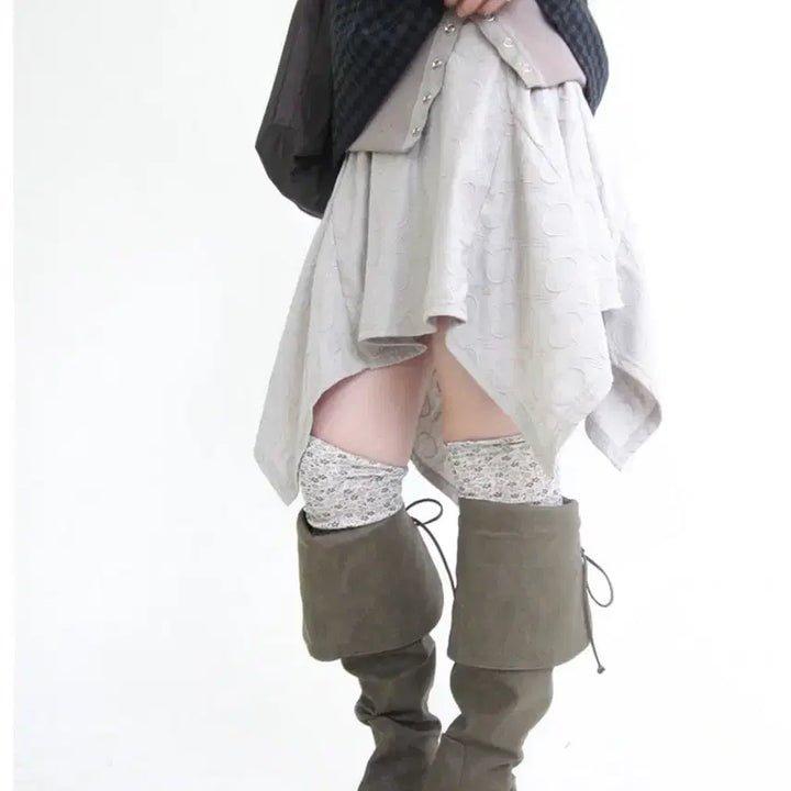 [BUNJANG] Hippie Deep Misty Skirt Beige / 히피디피 misty skirt