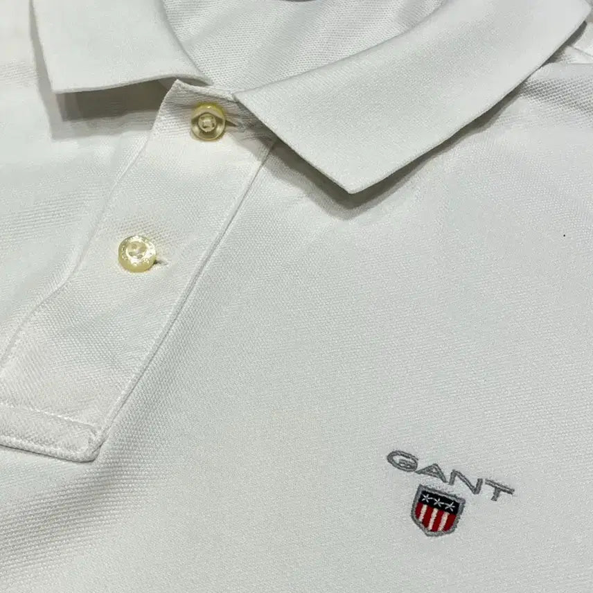 [BUNJANG] GANT White Short Sleeve Polo Shirt L / [GANT] 간트 화이트 반팔 pk 카라티 L