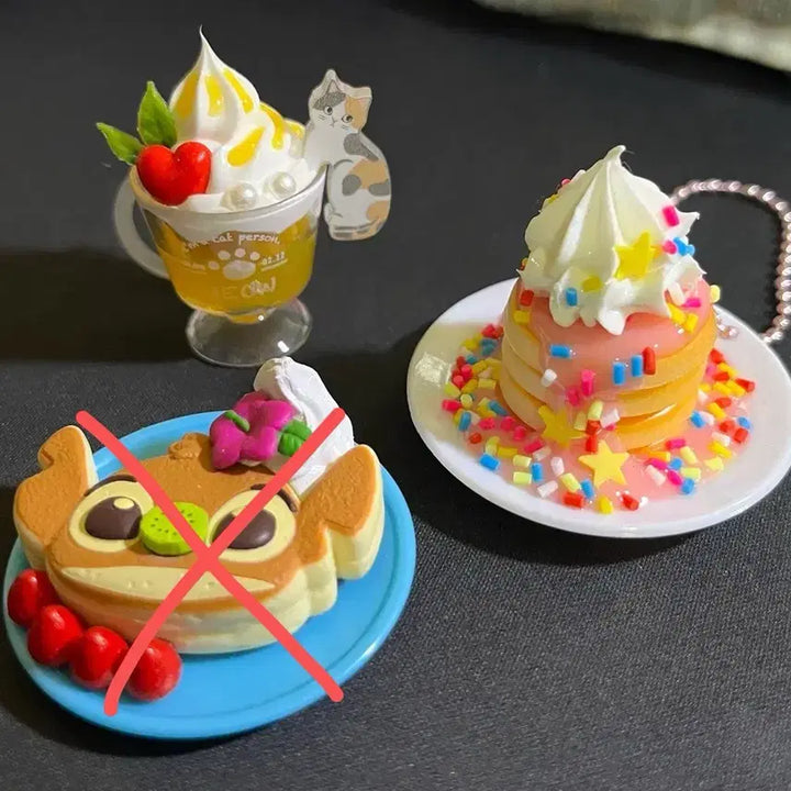 [BUNJANG] Stitch Dessert Miniature Pancake Parfait Bingsu Kit-Saten Set (3 Types) / 디저트 팬케이크 파르페 빙수 킷사텐 식완 가챠 미니어쳐 메지루시