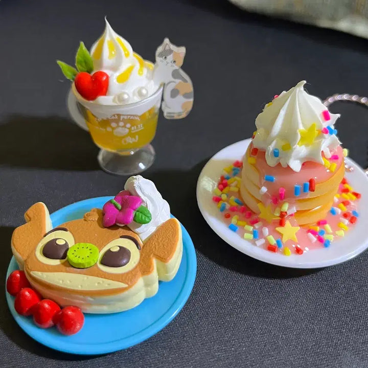 [BUNJANG] Stitch Dessert Miniature Pancake Parfait Bingsu Kit-Saten Set (3 Types) / 디저트 스티치 팬케이크 파르페 빙수 킷사텐 식완 가챠 미니어쳐 메지루시