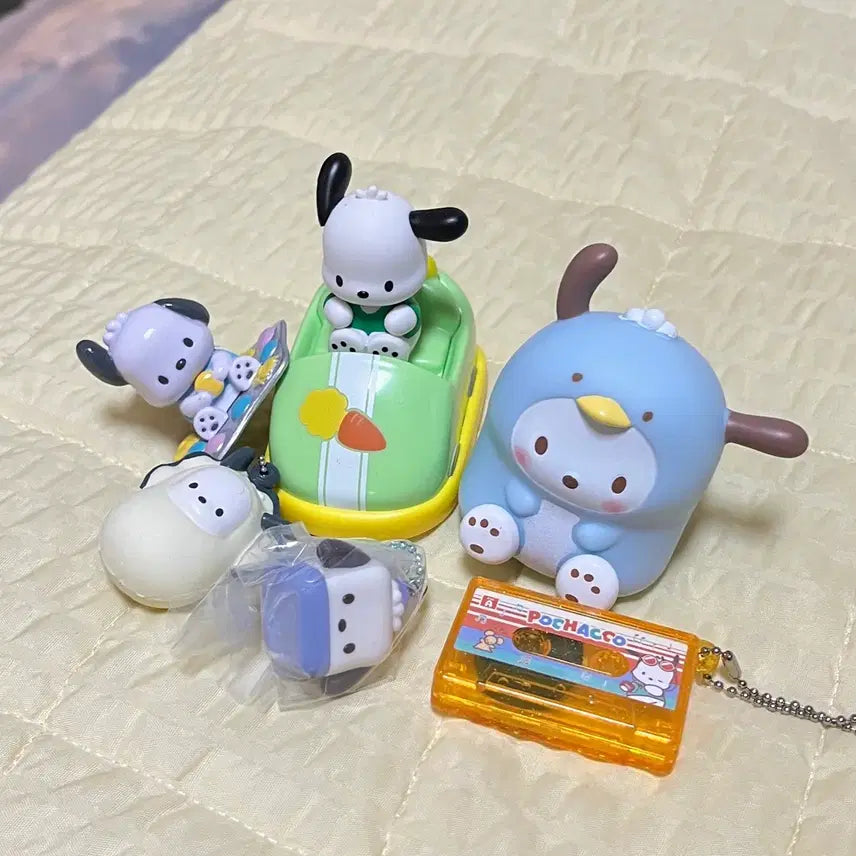[BUNJANG] Sanrio Pochacco Figure Gacha Set / 포차코 피규어 가챠 6종일괄 산리오 자동차 굴 스쿼시