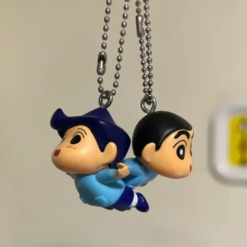 [BUNJANG] Crayon Shin-chan Mejirushi Keychain Set - Shinnosuke &amp; Tetsuo / 짱구 메지루시 2종 세트 키링 대롱 가챠 철수