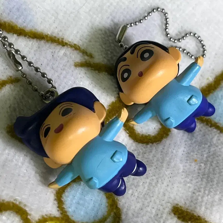 [BUNJANG] Crayon Shin-chan Mejirushi Keychain Set - Shinnosuke &amp; Tetsuo / 짱구 메지루시 2종 세트 키링 대롱 가챠 철수