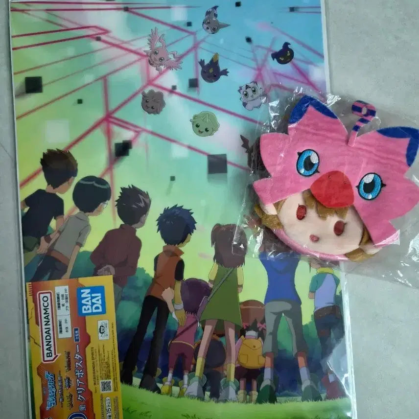 [SOLD OUT] 디지몬 중국쿠지 D상 소라+피요몬 키링 클리어포스터 일괄