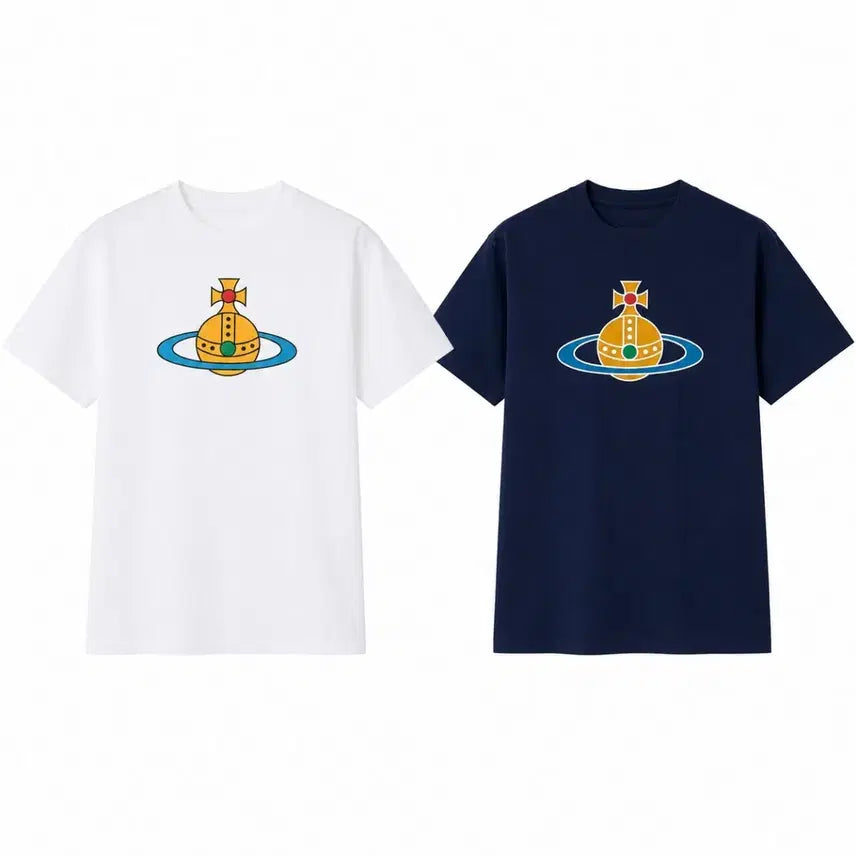 [BUNJANG] Vivienne Westwood Short Sleeve T-Shirt Navy White / 정품/무료배송) 비비안 웨스트우드 반팔 , 네이비 화이트