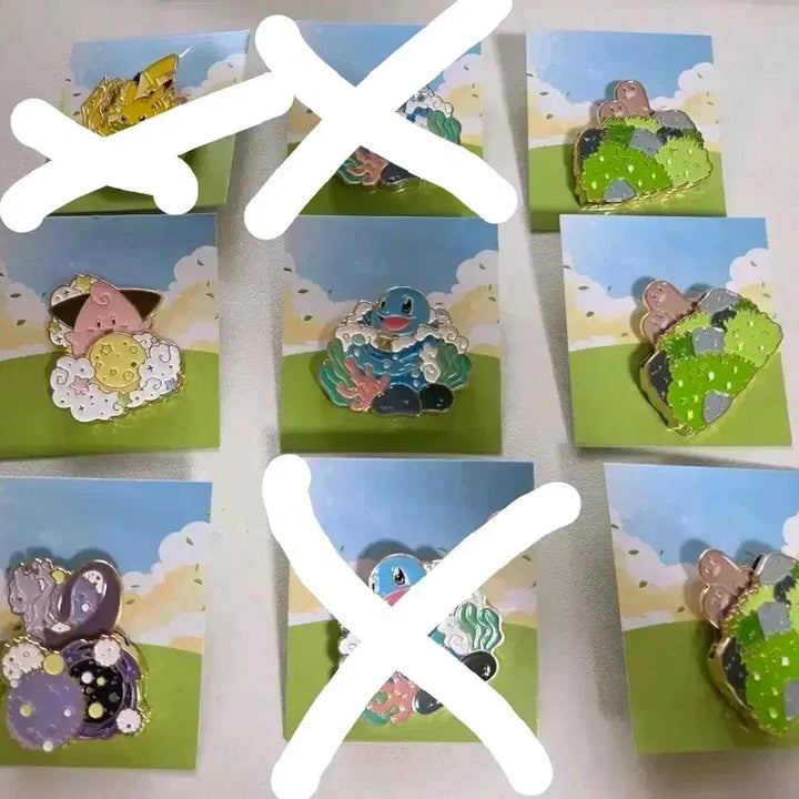 [BUNJANG] Isaac Toast Pokémon Pins (Pikachu, Squirtle, Mewtwo, Igglybuff, Dugtrio) / 새상품 이삭토스트 포켓몬 뱃지 (피카츄, 꼬부기, 뮤츠, 삐, 닥트리오)