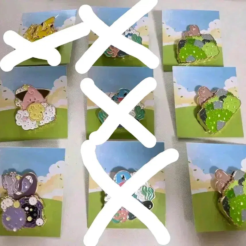 [BUNJANG] Isaac Toast Pokémon Pins (Pikachu, Squirtle, Mewtwo, Igglybuff, Dugtrio) / 새상품 이삭토스트 포켓몬 뱃지 (피카츄, 꼬부기, 뮤츠, 삐, 닥트리오)